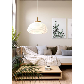 Stropní světlo Eglo SUMMERHILL bílá, hnědá ocel, dřevo 44065