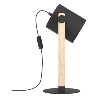 Stojací lampa Eglo HORNWOOD černá, krémová ocel 43519