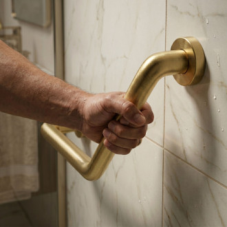 Koupelnové úhlové madlo BRUSH GOLD