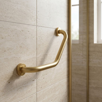 Koupelnové úhlové madlo BRUSH GOLD