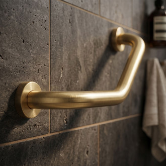 Koupelnové úhlové madlo BRUSH GOLD