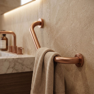 Koupelnové úhlové madlo BRUSH COPPER