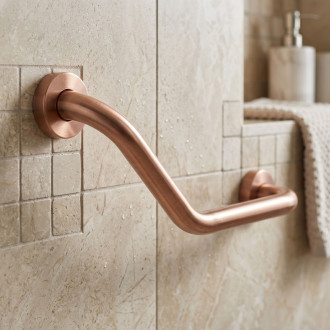 Koupelnové úhlové madlo BRUSH COPPER