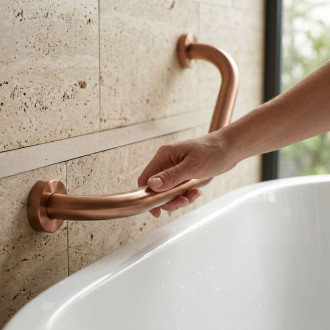 Koupelnové úhlové madlo BRUSH COPPER