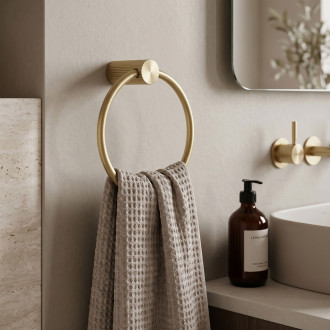 Koupelnový věšák Ring 64106 SOLO Brush Gold