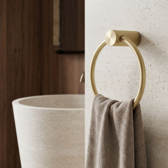 Koupelnový věšák Ring 64106 SOLO Brush Gold