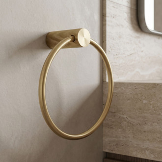 Koupelnový věšák Ring 64106 SOLO Brush Gold