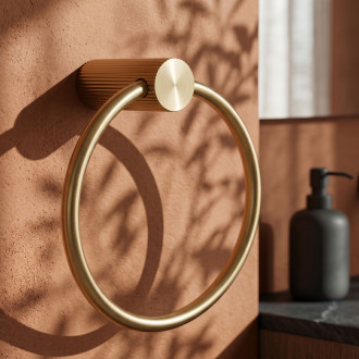 Koupelnový věšák Ring 64106 SOLO Brush Gold