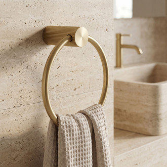 Koupelnový věšák Ring 64106 SOLO Brush Gold
