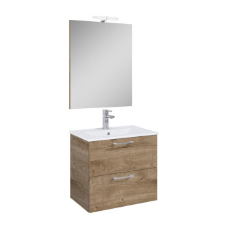 Koupelnová sestava s umyvadlem Ceramia Lea 61,5x55x41,7 cm dub LEASET60D