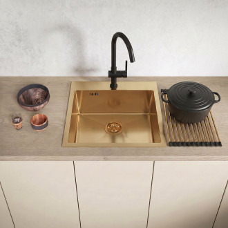 Malawi - roll-up sink drying rack, gold
