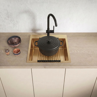 Malawi - roll-up sink drying rack, gold