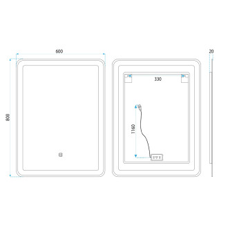 Zrcadlo LED 60x80cm SAB-3451