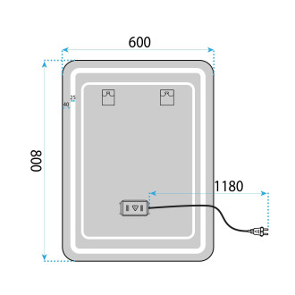 Zrcadlo LED 60x80cm SAB-3436