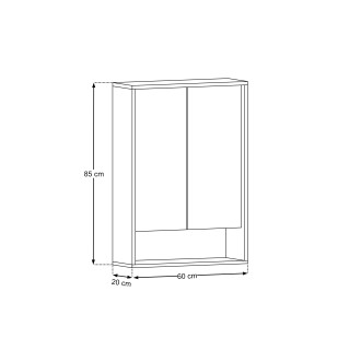 Szafka z Lustrem 60cm 2 Drzwi