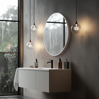 Nimco Bílé kulaté LED zrcadlo pr. 90 mm dotykový senzor bílá ZPB 28003RVX-05