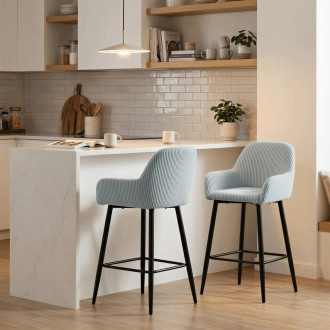 Barová židle Autronic modrá látka AUB-V4009 BLUE6