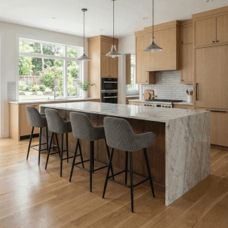 Barová židle Autronic šedá látka AUB-V4009 GREY6