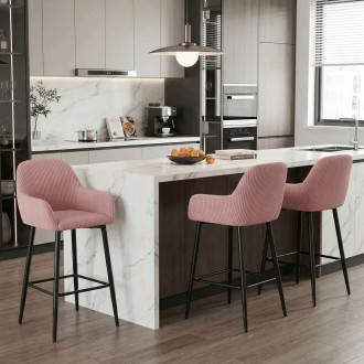 Barová židle Autronic růžová látka AUB-V4009 PINK6