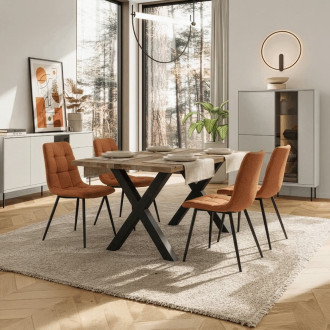 Jídelní židle Autronic žlutá látka DCL-X7015 YEL2