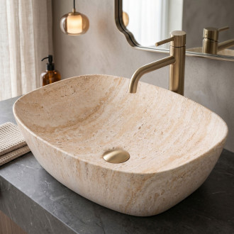 Rea Umyvadlo na desku Rea Freja - Travertine Matt REA-U6689