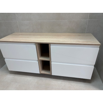 VÝSTAVNÍ KUS-VÝPRODEJ Cersanit MODUO  SET 140cm/ 2x skřínka 60cm+ deska 140cm+sloupek 20cm