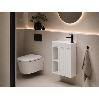CERANO - Umyvadlová skříňka pro WC Sofia - bílá matná + umyvadlo z lit. mramoru Sofia - bílá matná - 50x70x25 cm