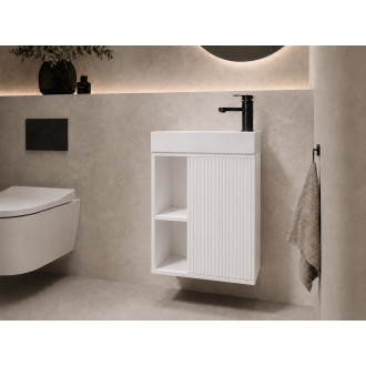 CERANO - Umyvadlová skříňka pro WC Sofia - bílá matná + umyvadlo z lit. mramoru Sofia - bílá matná - 50x70x25 cm