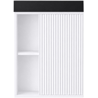 CERANO - Umyvadlová skříňka pro WC Sofia - bílá matná + umyvadlo z lit. mramoru Sofia - černá matná - 50x70x25 cm
