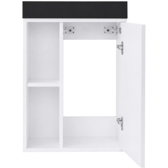 CERANO - Umyvadlová skříňka pro WC Sofia - bílá matná + umyvadlo z lit. mramoru Sofia - černá matná - 50x70x25 cm