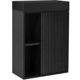 CERANO - Umyvadlová skříňka pro WC Sofia - černá matná + umyvadlo z lit. mramoru Sofia - černá matná - 50x70x25 cm