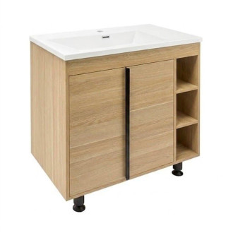 Koupelnová skříňka s matným bílým umyvadlem Naturel Lucca 79x70x45 cm dub mat LUCCA80DU3AM