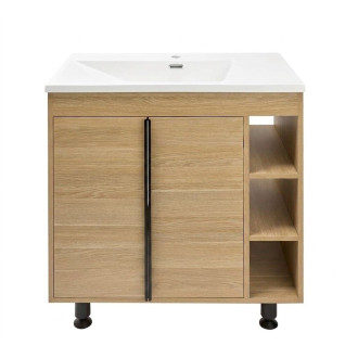 Koupelnová skříňka s matným bílým umyvadlem Naturel Lucca 79x70x45 cm dub mat LUCCA80DU3AM