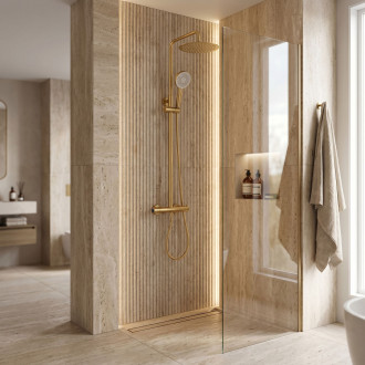 Sprchová sada s termostatem REA Drop Brush Gold