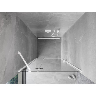 Mexen Mist-H drzwi prysznicowe uchylne lewe 105 cm, transparent, białe - 8A5-105-000-20-00-L