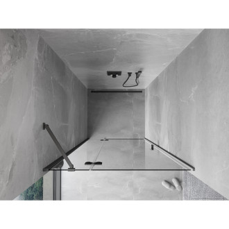 Mexen Mist-H drzwi prysznicowe uchylne lewe 120 cm, transparent, gun gray szczotkowany - 8A5-120-000-66-00-L