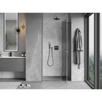 Mexen Mist-H drzwi prysznicowe uchylne prawe 70 cm, transparent, gun gray szczotkowany - 8A5-070-000-66-00-P