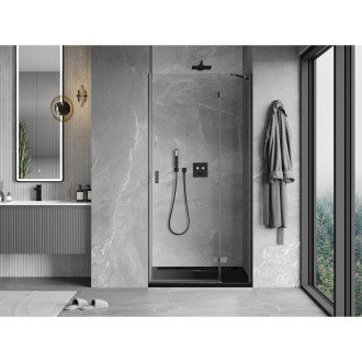 Mexen Mist-H drzwi prysznicowe uchylne prawe 80 cm, transparent, gun gray szczotkowany - 8A5-080-000-66-00-P