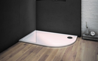 KLARA - vanička z litého mramoru čtvrtkruh 1000x800x30 mm, pravé bez noh, VANKASCTVR8010R