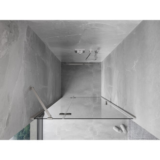 Mexen Mist-H drzwi prysznicowe uchylne lewe 85 cm, transparent, nikiel szczotkowany - 8A5-085-000-97-00-L