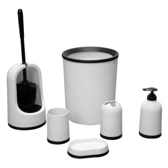 PLAIN koupelnový set 6 ks doplňků na postavení, bílá 2018901