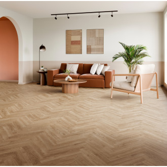 Laminátová podlaha Berry Alloc Wave Herringbone prime ginger 50,4x8,4 cm 62003109
