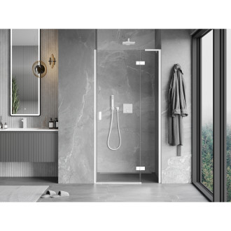 Mexen Mist-H L drzwi prysznicowe uchylne prawe 70 cm, transparent, białe - 8A5L-070-000-20-00-P
