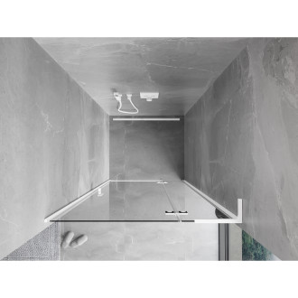 Mexen Mist-H L drzwi prysznicowe uchylne prawe 90 cm, transparent, białe - 8A5L-090-000-20-00-P