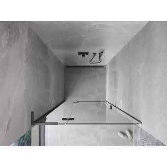 Mexen Mist-H L drzwi prysznicowe uchylne lewe 115 cm, transparent, gun gray szczotkowany - 8A5L-115-000-66-00-L