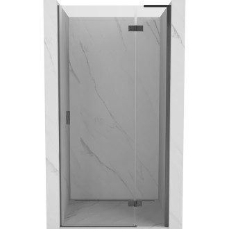 Sprchové dveře Mexen Mist-H L s pravými panty 90 cm, průhledné, kartáčovaná pistolově šedá - 8A5L-090-000-66-00-P