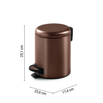 POTTY odpadkový koš 3l, Soft Close, měď mat