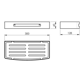 SMART polička do sprchy, 300x45x128mm, měď mat