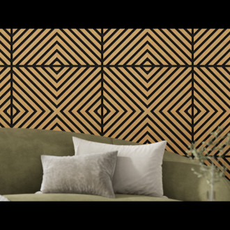 Akustický nástěnný panel Mexen Linea 01 60 x 60 cm (4 ks), plsť 9 mm, technická dýha, klasický dub - S110-60607-01-041
