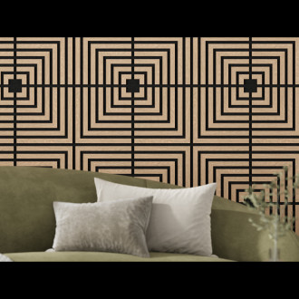 Mexen Linea 02 panel ścienny akustyczny 60 x 60 cm (4szt.), filc 9 mm, fornir techniczny, Bielony Dąb - S110-60607-02-040